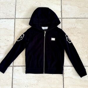 Philipp Plein Black Kids Hoodie and Pants Set, Size 6-7